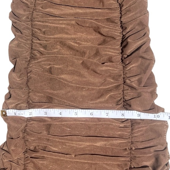 Urban Outfitters | Brown Ruched Strapless Dress for Women Size XS Extra Small - Picture 8 of 12
